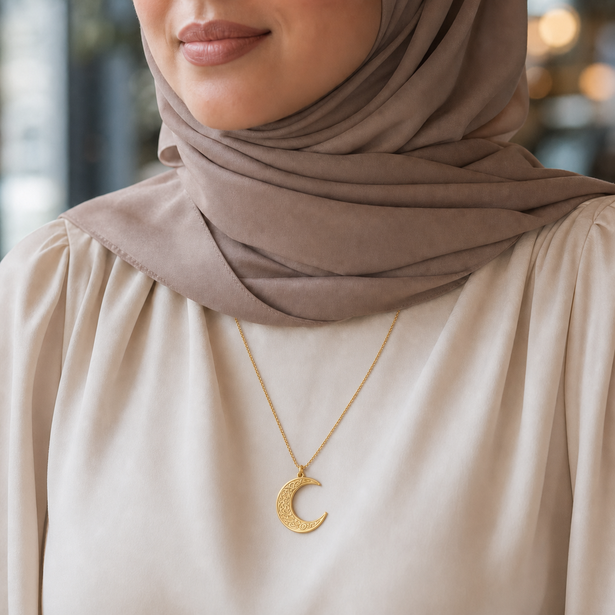 Crescent Moon Islamic Necklace