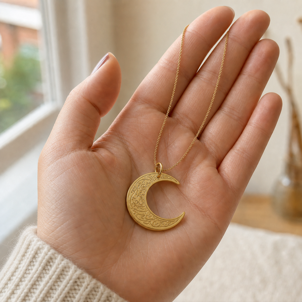 Crescent Moon Islamic Necklace