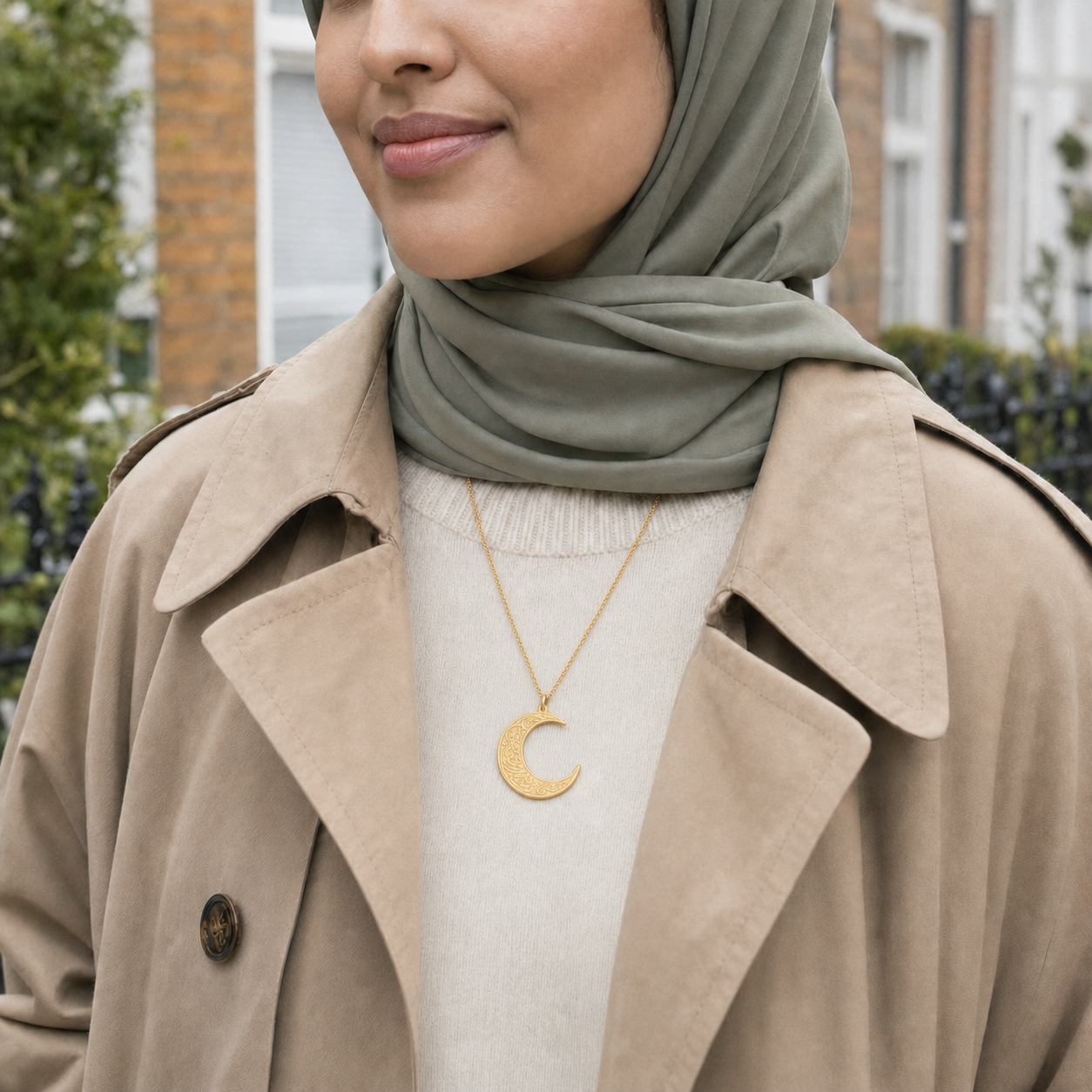 Crescent Moon Islamic Necklace