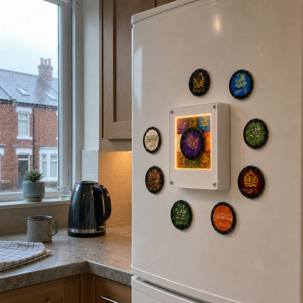Quran Audio Magnet in a rainy British kitchen